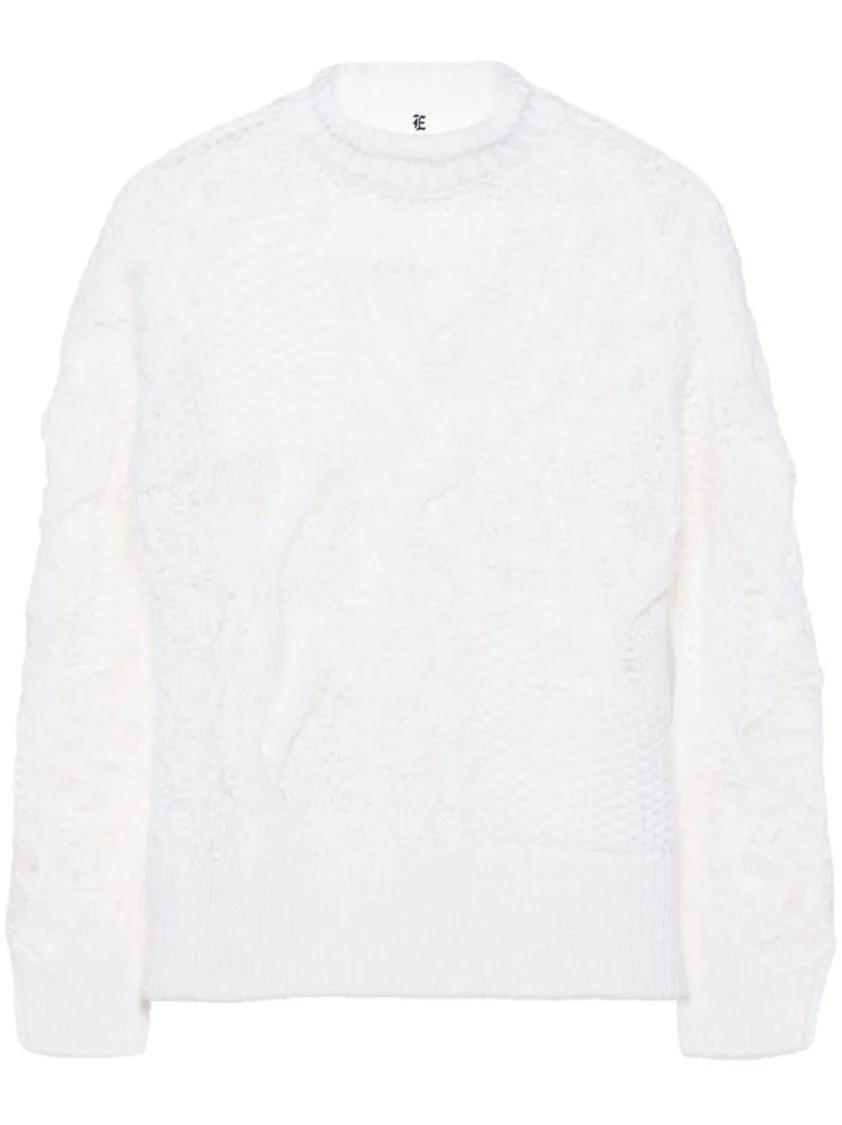 Thumbnail - Ermanno Scervino - Long Sleeve Crew Neck Sweater - Größe 42 - white