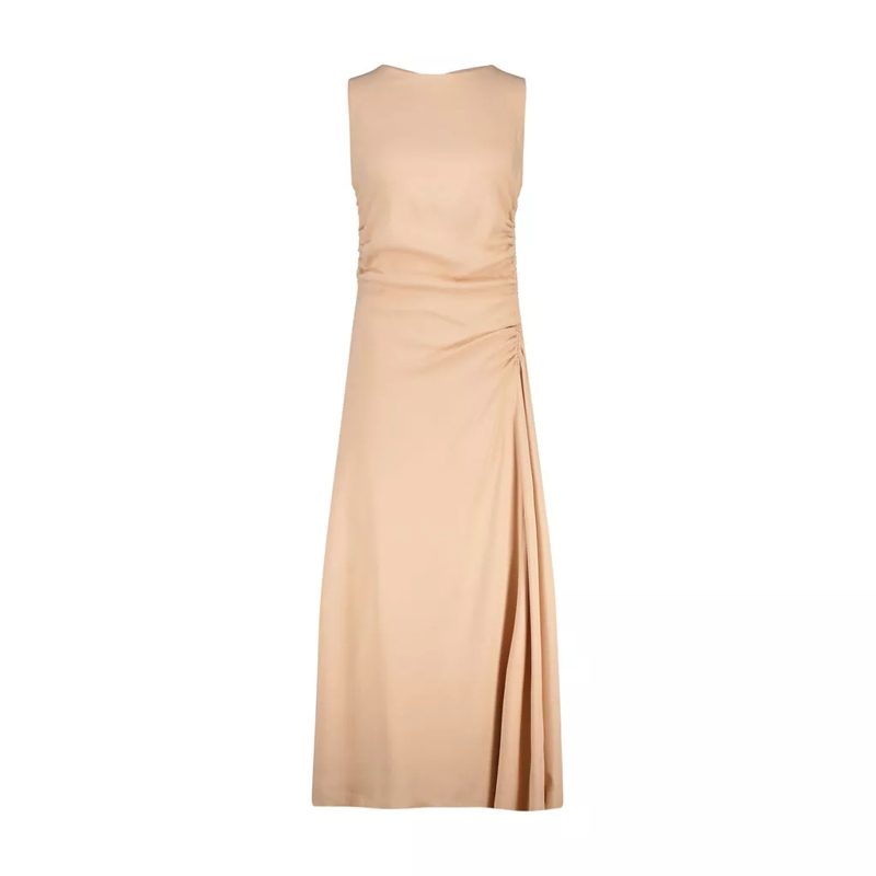 Kiltie Maxikleid Elegantes Slim-Fit Kleid Beige(Image 2)