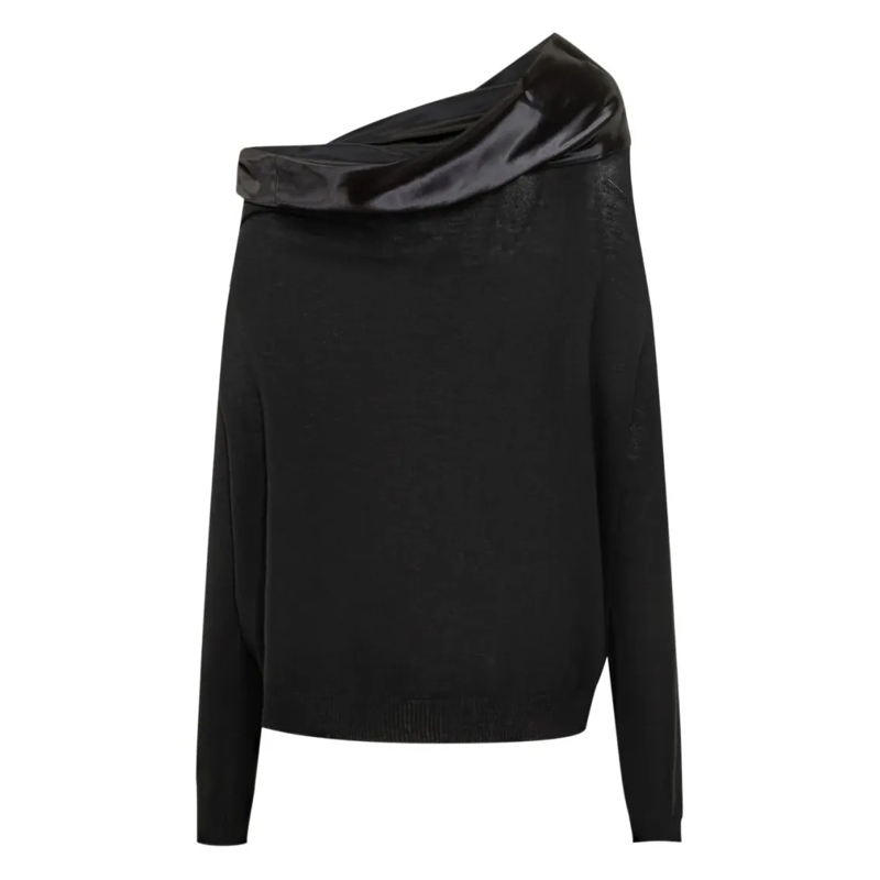 Alberta Ferretti Pullover Classic Knit Sweater With Soft Texture Black