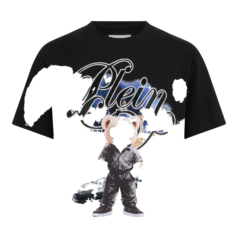 Philipp Plein T-Shirt Round Neck T-Shirt Teddy Racing schwarz