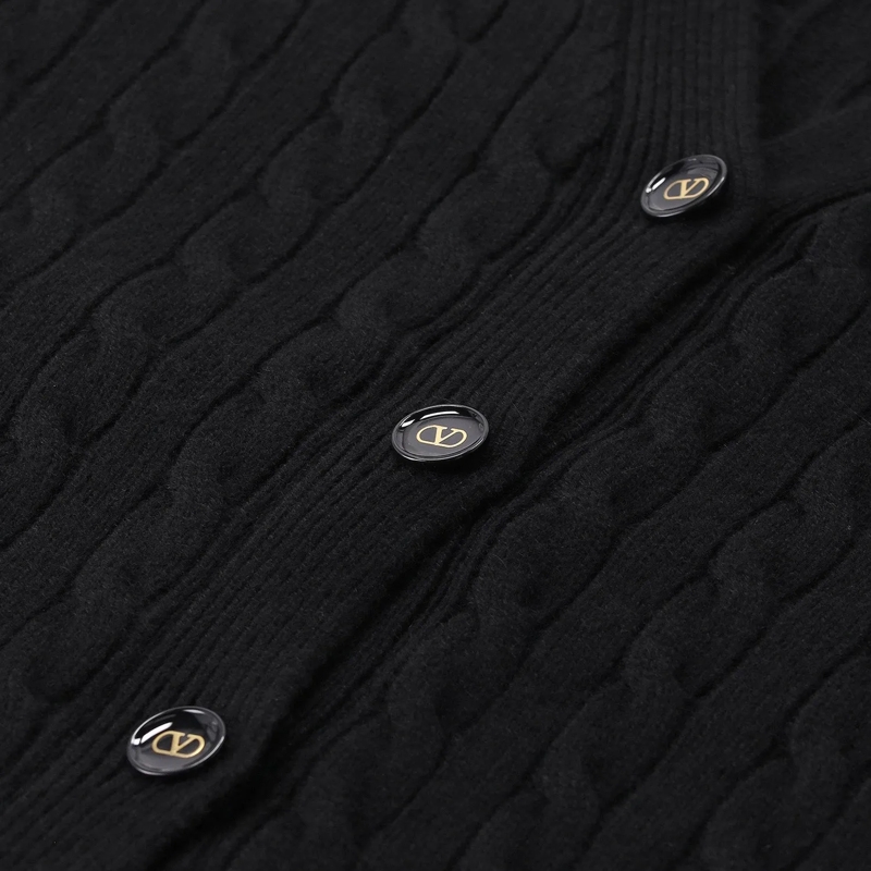 Valentino Garavani Cardigan Strickjacke aus Kaschmir schwarz(Image 4)