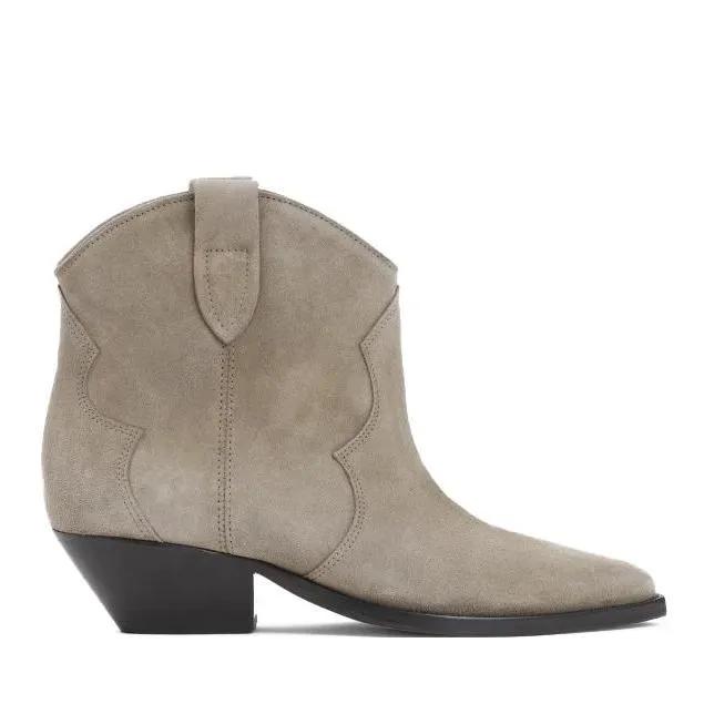 Isabel Marant Stiefel - Taupe Beige Calf Velvet Leather Dewina Boots - Gr. 37 (EU) - in Braun - für Damen