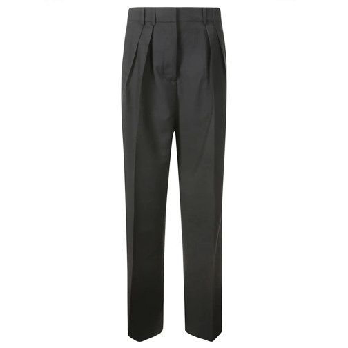 Róhe  Pleated Wool Blend Trousers Black