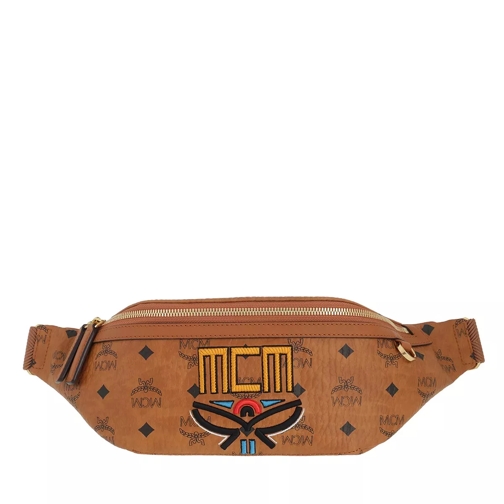 MCM Fursten Tribal Laurel Belt Bag Medium Cognac Crossbody Bag
