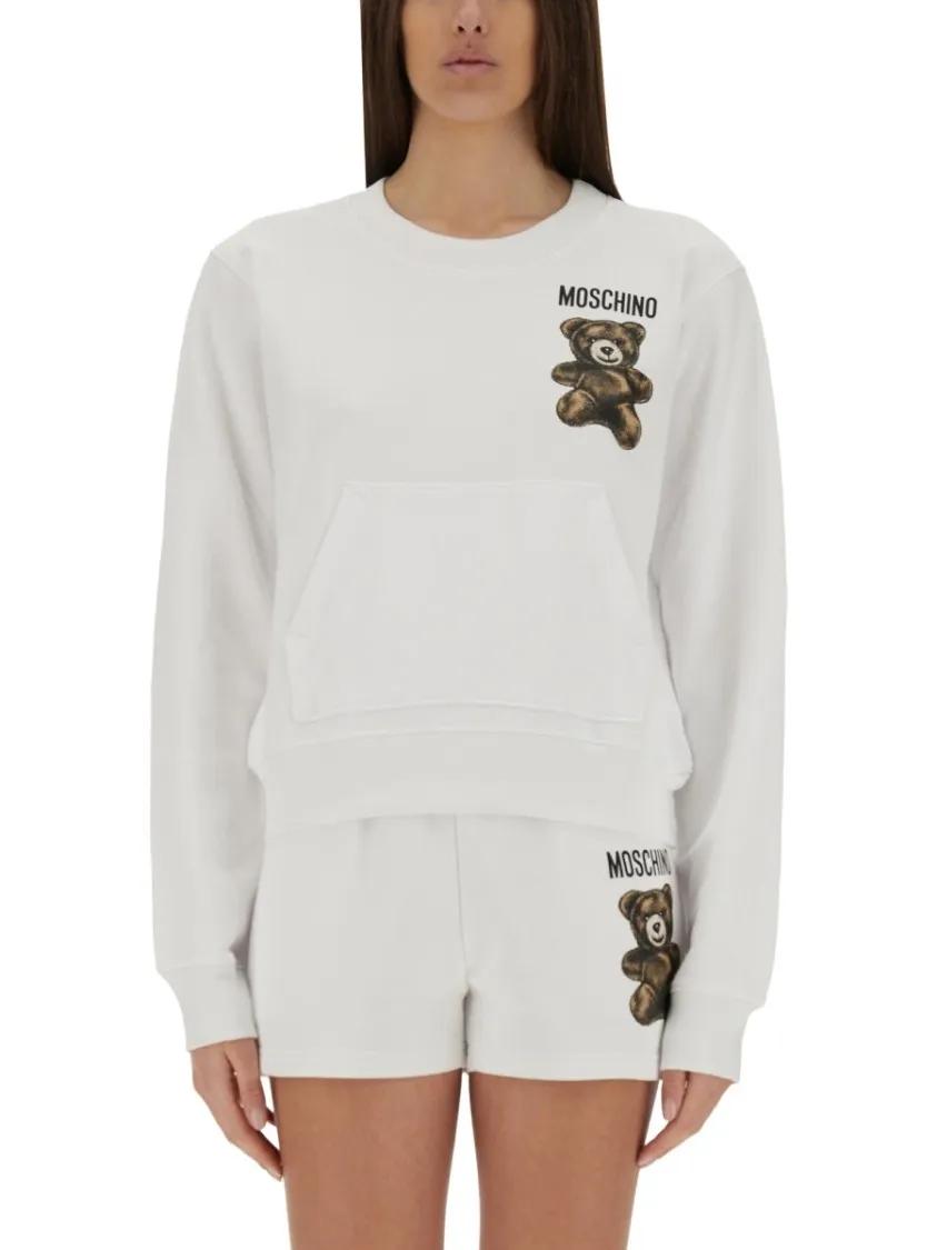Thumbnail - Moschino - "Teddy Bear" Sweatshirt - Größe S - weiß
