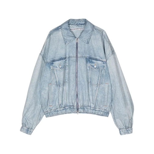 Alexander Wang Zip-Up Denim Jacket Blue Jeans-Jacken