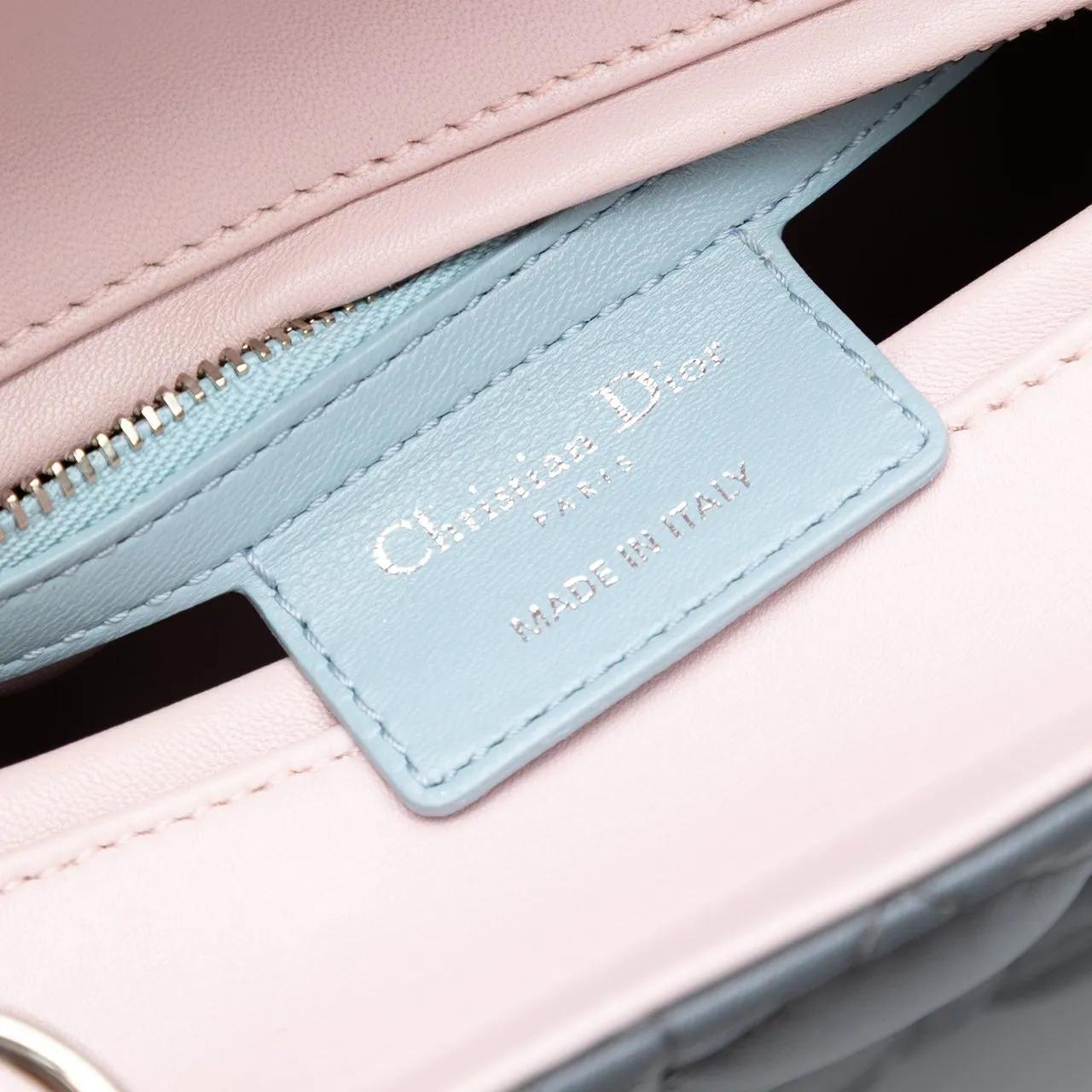 Thumbnail - Christian Dior Hobo Bags - Medium Tricolor Lambskin Cannage Lady Dior - Gr. unisize - in Grau - für Damen