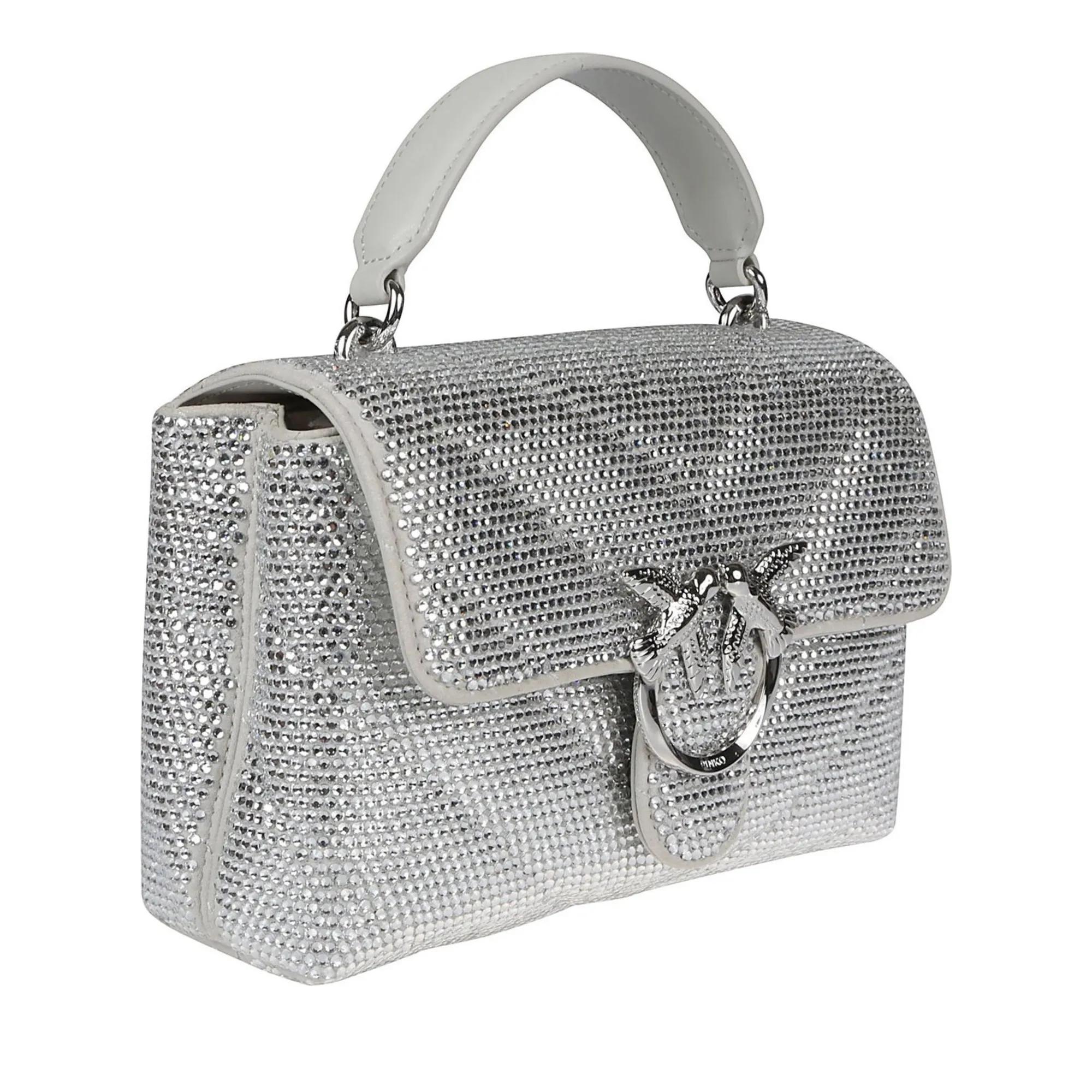 Pinko Crossbody bags Love Lady Puff Mini Bag Metallic in staalgrijs