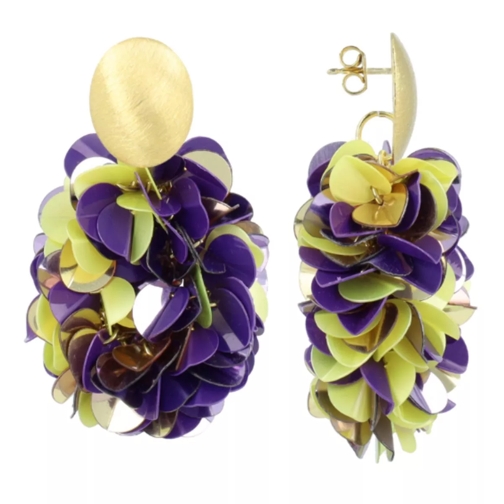 LOTT.gioielli CE SQ Sequin Oval M  Purple/Lime Drop Earring