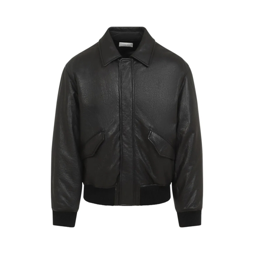 Saint Laurent Lederjacken Black Lamb Leather Oversized Bomber Jacket Black