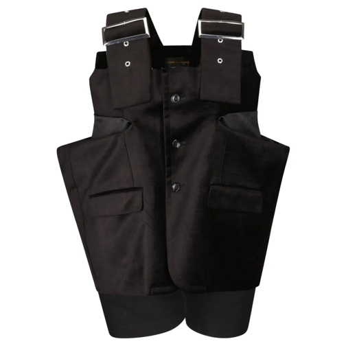 Comme des Garcons Übergangsjacke Jacket With Maxi Straps On The Shoulders Black