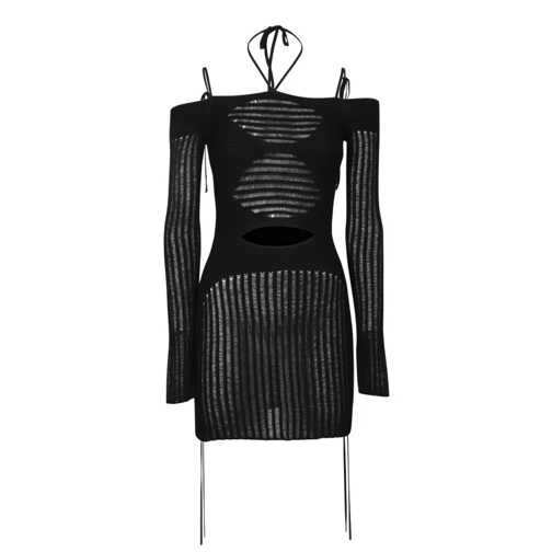 Andreadamo Black Mini Dress With Cut-Out Details Black Kleider