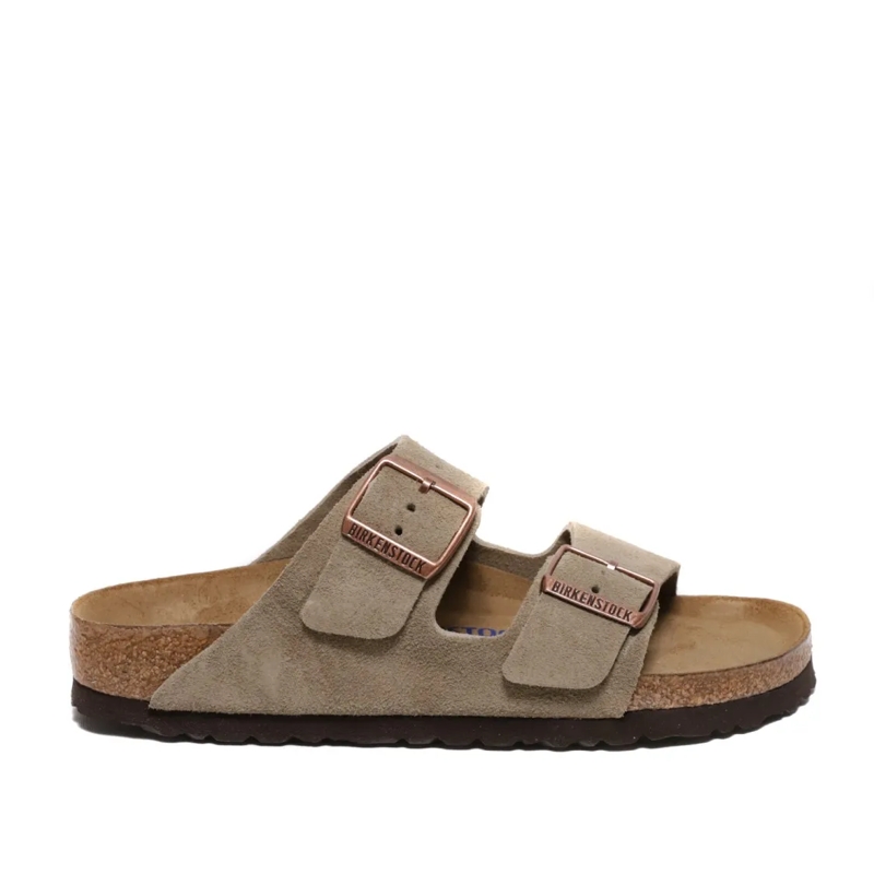 Birkenstock Sandalen Arizona Sandal With Adjustable Straps In Suede San Brown