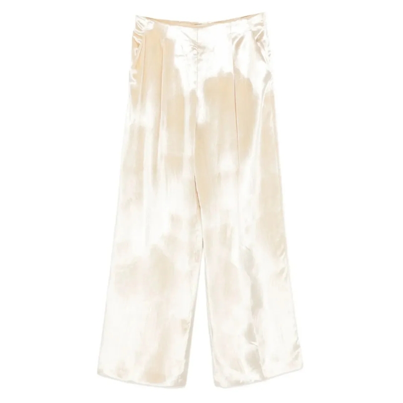 Alberta Ferretti  Tailored Minimalist Trousers Trousers With Finish Neutrals