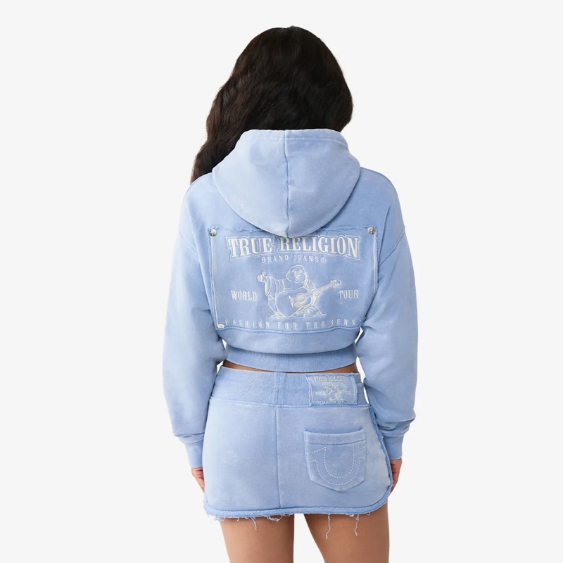 True Religion  Zip-Hoodie VINTAGE WASHED hell-blau(Image 4)