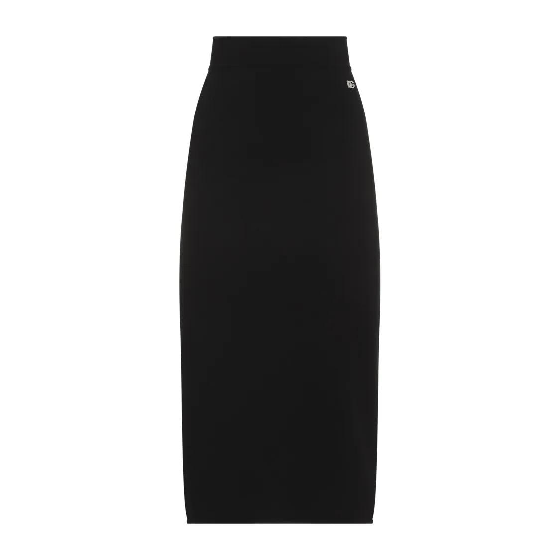 Dolce&Gabbana - Viscose Midi Skirt - Größe 42 - schwarz