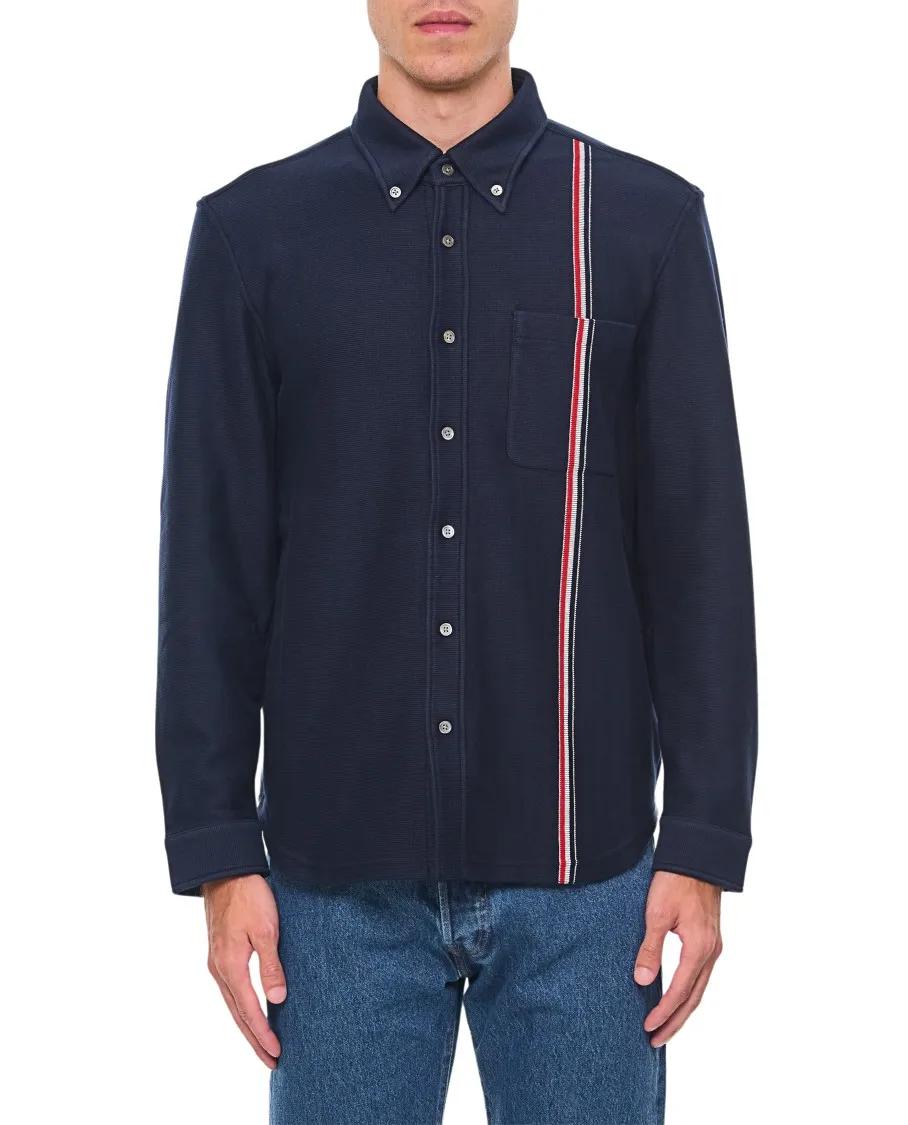 Thom Browne - Shirt Jacket In Double Face Knit - Größe 1 - blau