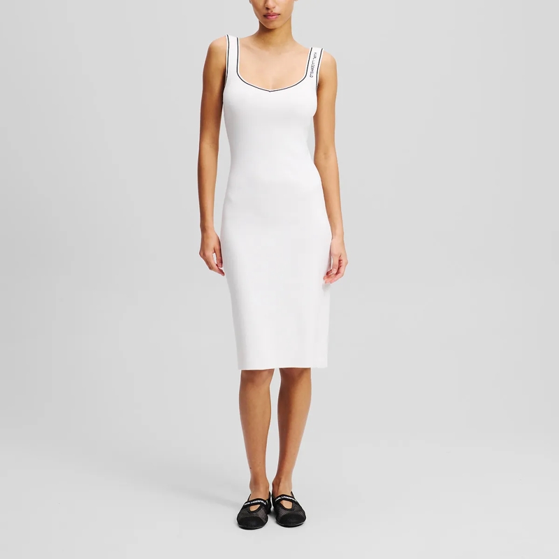 Karl Lagerfeld Kleid KARL ESSENTIAL STRICKKLEID weiss (Image 3)