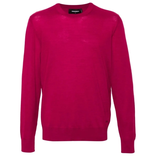 Dsquared2 Pull Cherry Red Virgin Wool Blend Sweater Pink