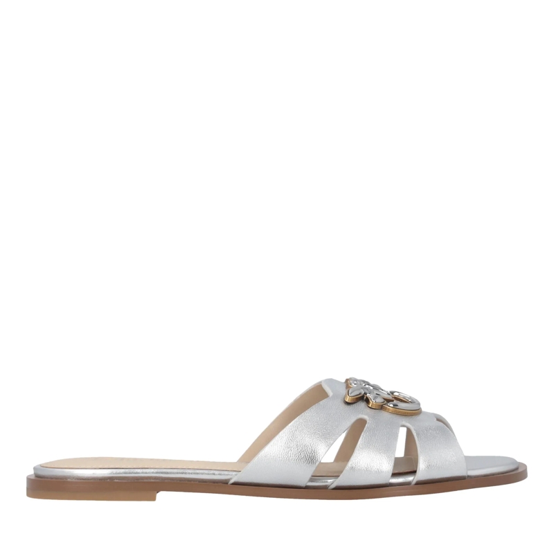 Pinko Slides Milly 04 - Slipper Laminated Nappa Silver Silver
