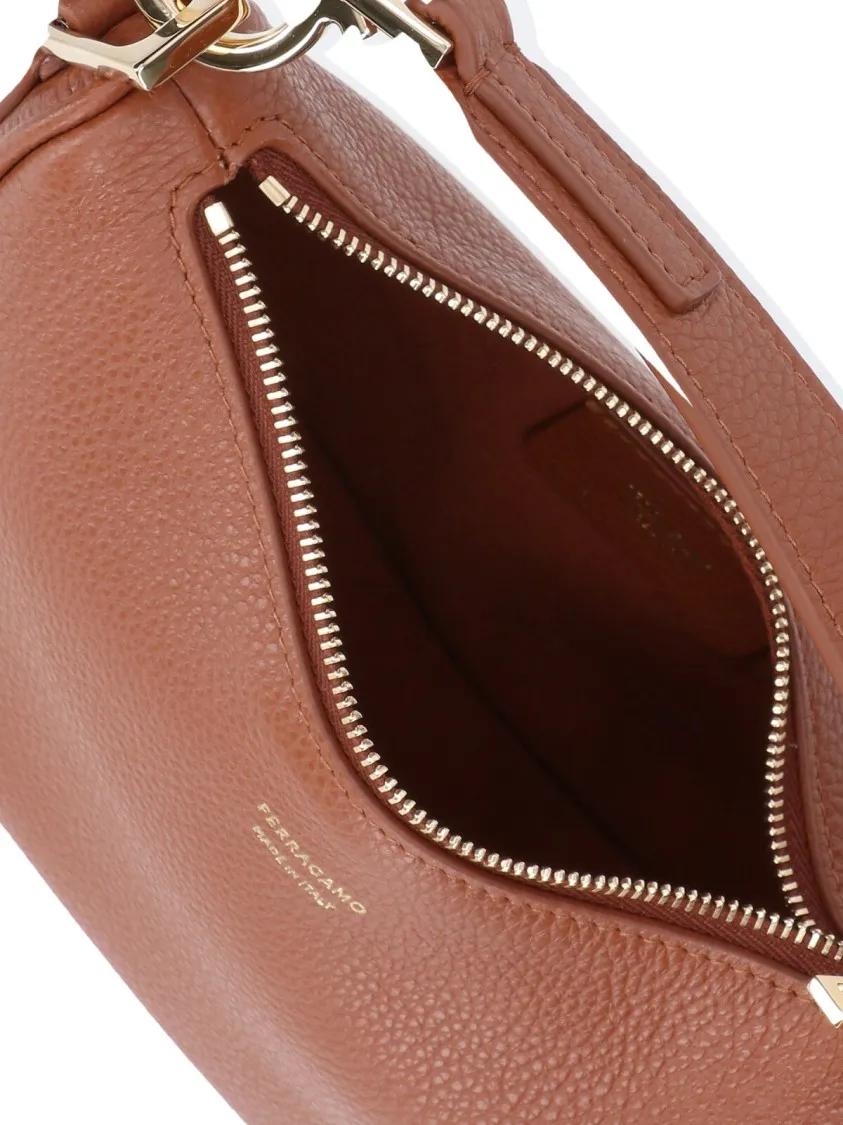 Salvatore Ferragamo Crossbody bags Mini Hobo Bag With Adjustable Handle in bruin