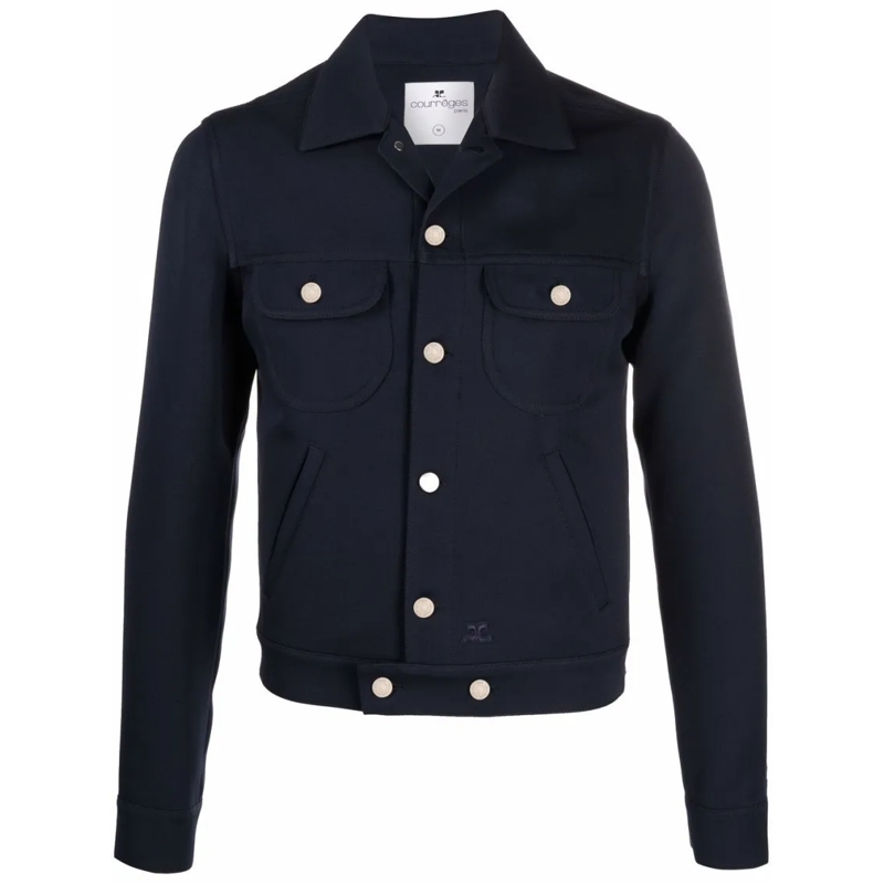 Courrèges  Navy Blue Cotton Jacket Black