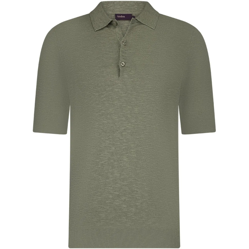 AEDEN Polohemd Lewiso Knit Vetiver grün
