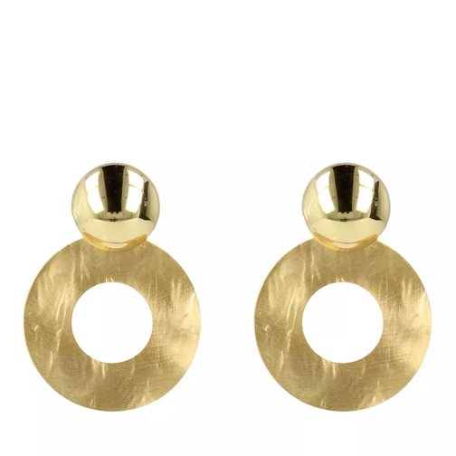 LOTT.gioielli Earring Round Hammered Gold Drop Earring