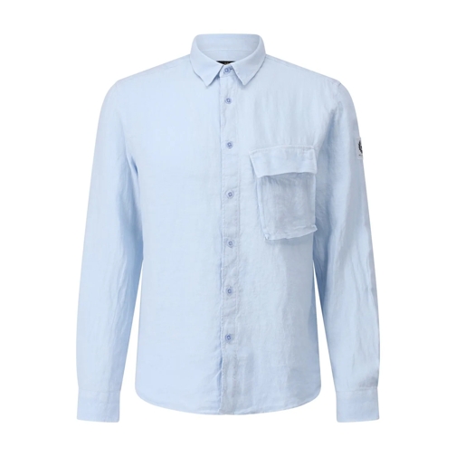 Belstaff Chemises Hemd aus Leinen Hellblau