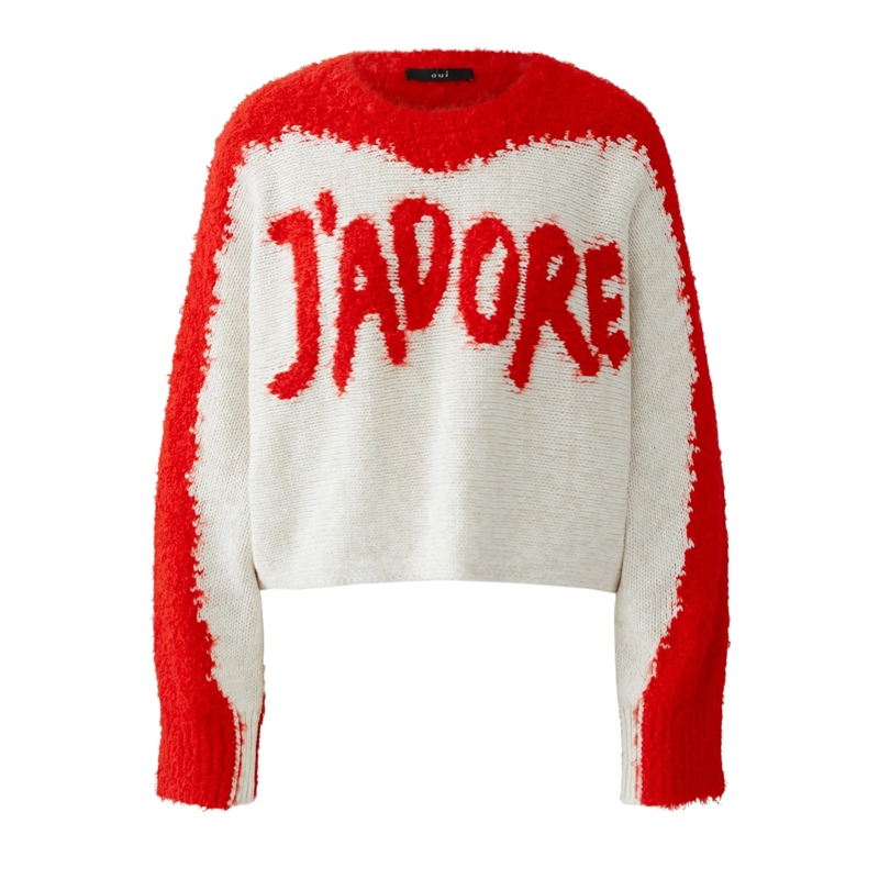Oui Pullover Pullover rot