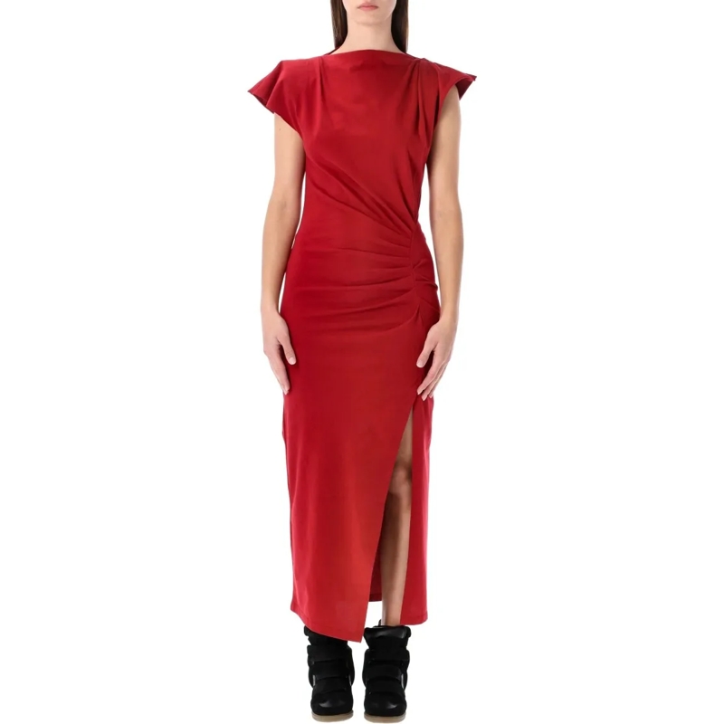 Etoile Isabel Marant  Nadela Cotton Draped Maxi Dress Red