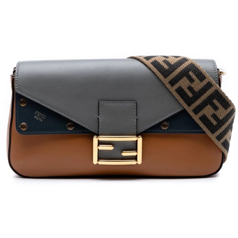 Fendi Sac à bandoulière Vitello Grace FF 1974 Baguette Crossbody braun