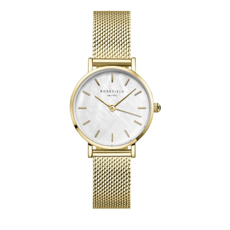 Rosefield Quarzuhr Damenuhr Small Edit Mesh gold