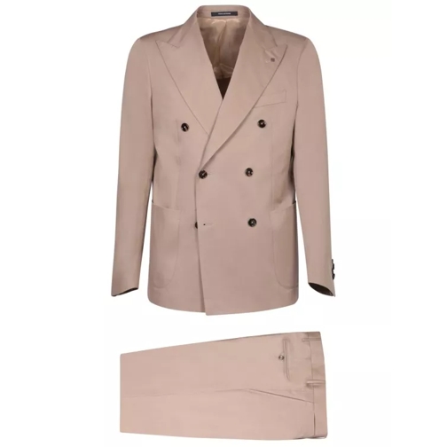 Tagliatore Cotton And Wool Suit Brown 
