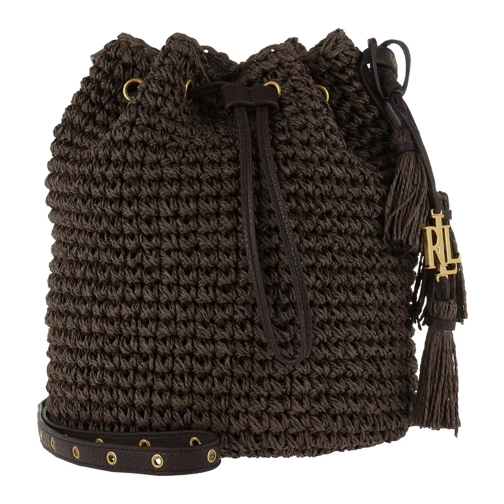 Lauren Ralph Lauren Janice Drawstring Dark Chocolate Bucket Bag