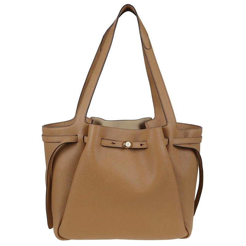 Tory Burch Fourre-tout Sophisticated Cow Leather Shopper Bag Brown