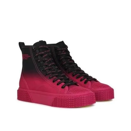 Marc Jacobs 'Hight Top' Black And Fuchsia Tela Sneakers Pink sneaker haut de gamme