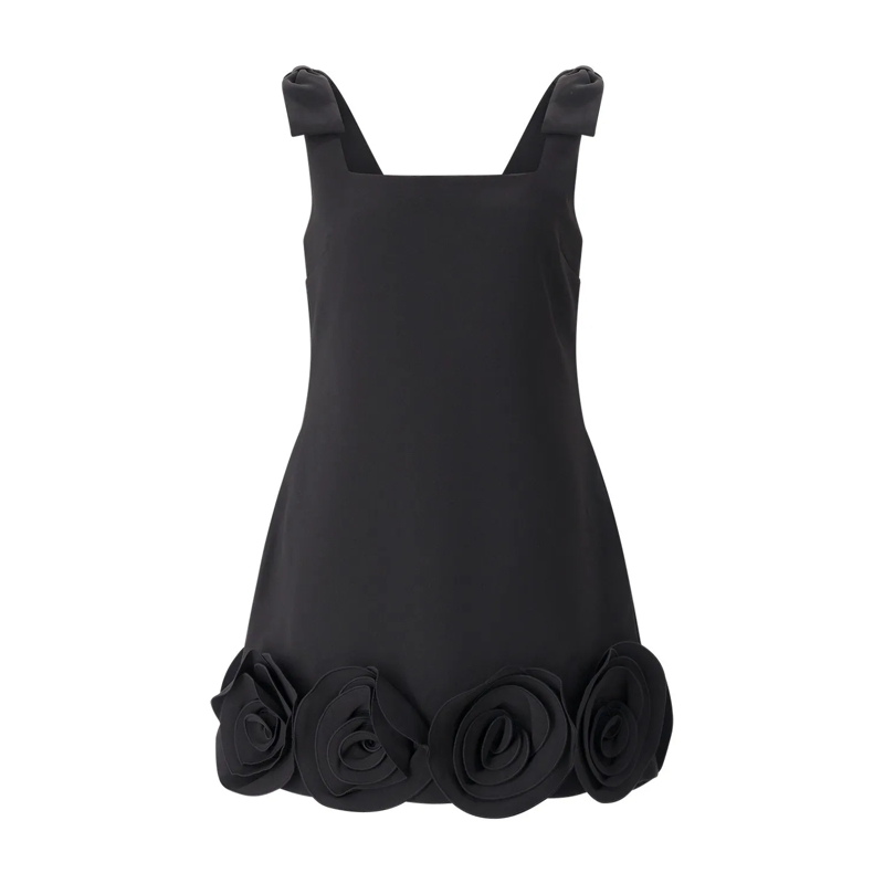 Self Portrait Mini-robe Minikleid mit Blumen schwarz