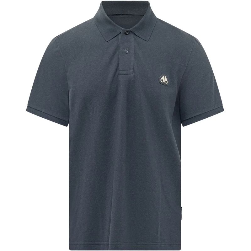 Moose Knuckles Poloshirt Polo a Maniche Corte con Bottoni blau