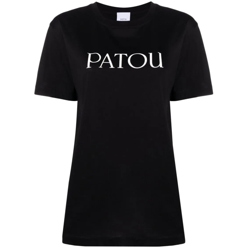 Patou T-Shirt Short-Sleeved Black Logo Print Top Black