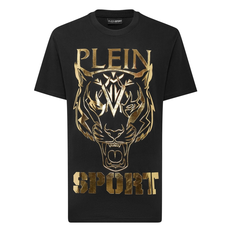 Plein Sport T-Shirt T-Shirt Rundhalsausschnitt Tiger schwarz