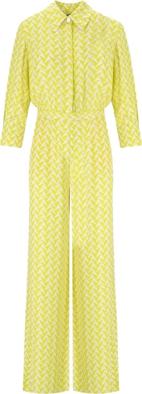 Thumbnail - Elisabetta Franchi - Cedar And Butter Monogram Jumpsuit Yellow - Größe IT 42 - yellow