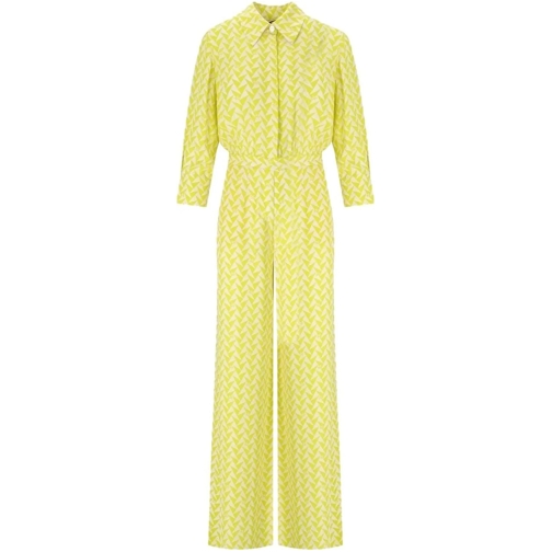 Elisabetta Franchi Midi-Kleider Cedar And Butter Monogram Jumpsuit Yellow gelb