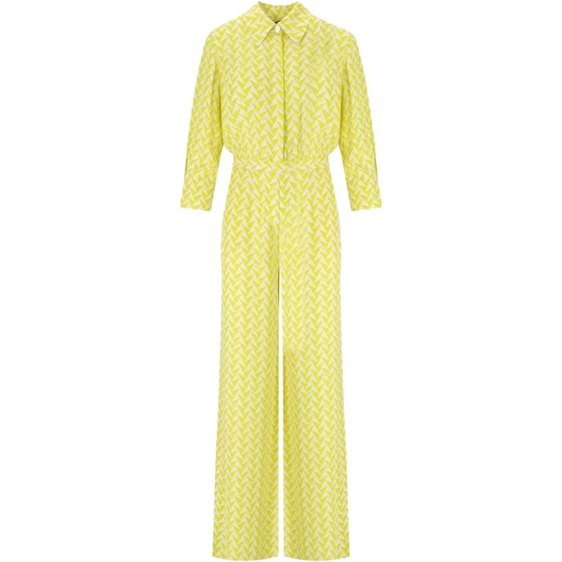 Elisabetta Franchi Robe midi Cedar And Butter Monogram Jumpsuit Yellow gelb