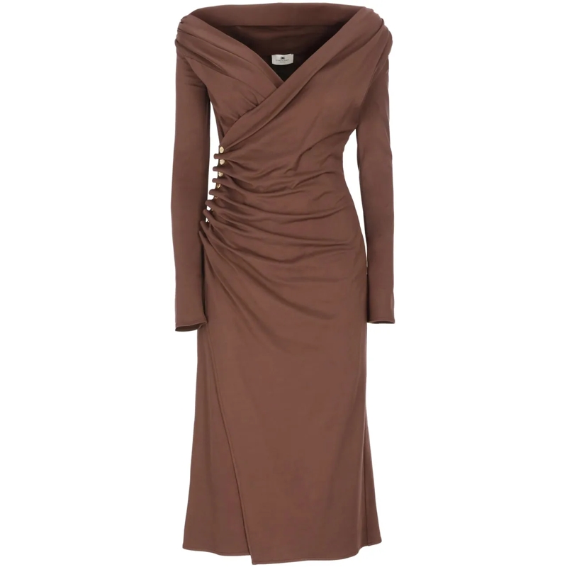 Elisabetta Franchi Robe midi Dresses Coffee braun