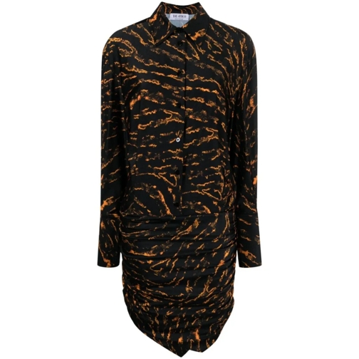 The Attico Abstract-Patterned Shirt Dress Black Mini robes