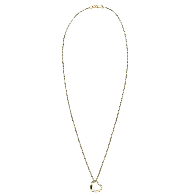 Elli Mittellange Halskette Halskette Herz Love Diamant (0.03 ct.) 375 Gelbgol weiss(Image 3)