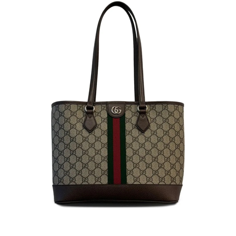 Gucci Schultertasche Structured Tote Bag With Signature Monogram Brown