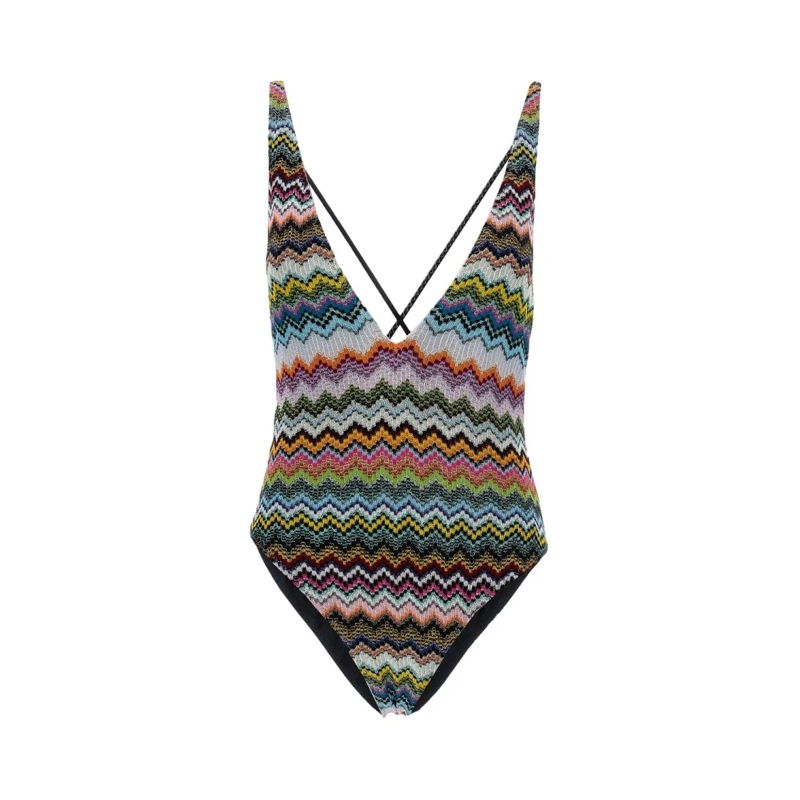 Missoni  Multicolor Zigzag Pattern One-Piece Swimsuit Multicolor