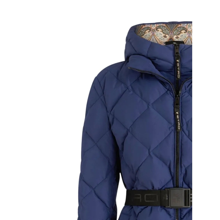 ブルゾン Etro Diamond-Pattern Quilted Puffer Jacket With Belted Waist Etro Diamond-Pattern Quilted Puffer Jacket With Belted Blue
